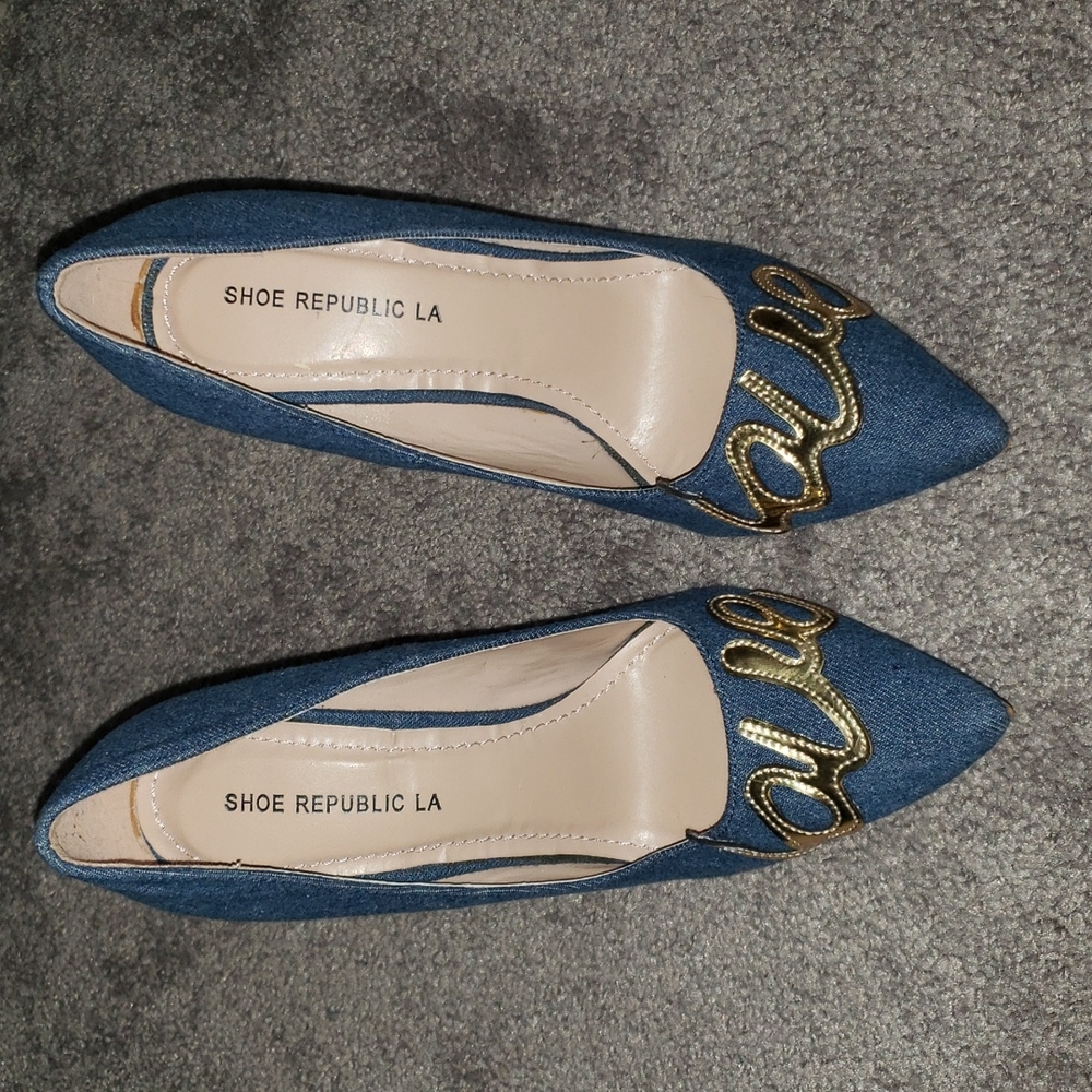Shoe Republic LA denim heels
